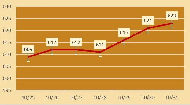 今日各大品牌金店黄金价格（2024年10月31日）